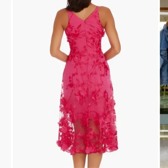 Dress the Population Audrey Dress Begonia Floral Accent 3D - Picture 2 of 8